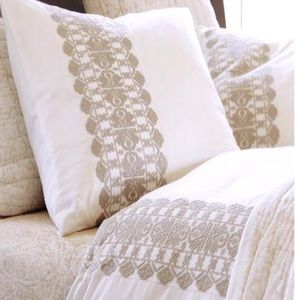 Pottery barn needlepoint cross stitch euro shams